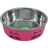 de Boon RVS EETBAK KATTEKOP 11CM ROZE