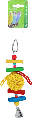 de Boon BAL RATTAN MET STOK EN BEL 20 CM de Boon BAL RATTAN MET STOK EN BEL 20 CM