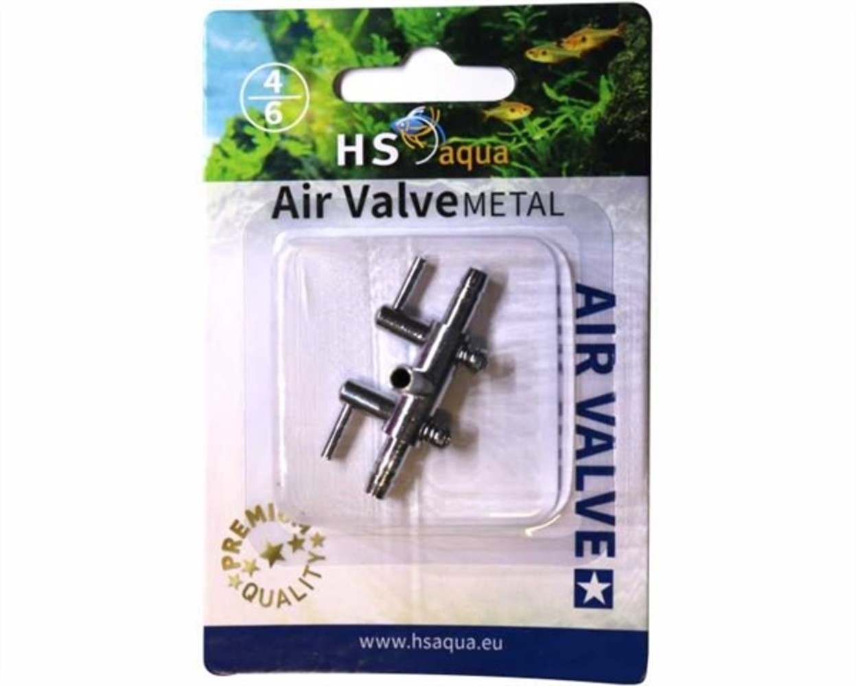 HS Aqua Producten | Alles voor een Gezond & Helder Aquarium HS AQUA 2WEG LUCHTKRAAN METAAL 4-6 MM