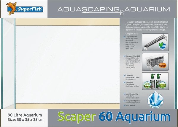 Superfish Superfish Scaper 60 Aquarium 50 x 35 x 35 cm Superfish Superfish Scaper 60 Aquarium 50 x 35 x 35 cm
