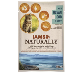 Iams Iams Naturally Cat ADULT Natural Cod 85 GR Iams Iams Naturally Cat ADULT Natural Cod 85 GR