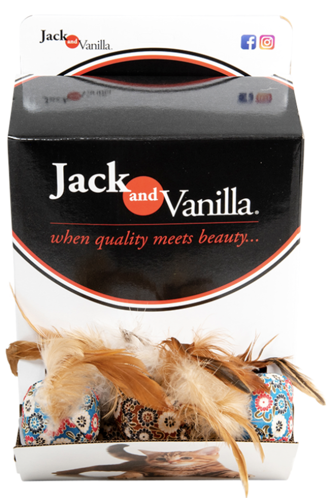 JACK & VANILLA JV Cat Toys Bal Met Veren ASS 45CM JACK & VANILLA JV Cat Toys Bal Met Veren ASS 45CM