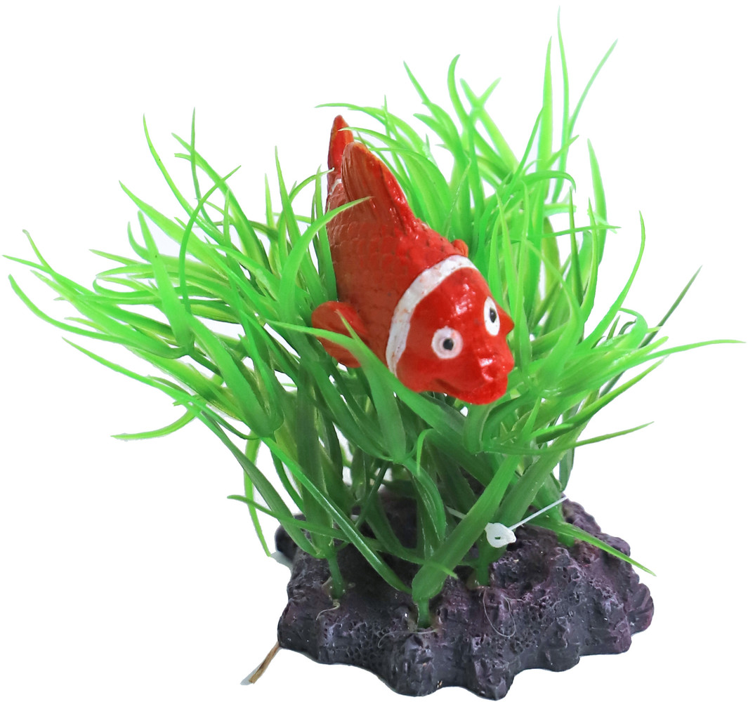 de Boon ORNAMENT PLANT MET CLOWNSVIS 10CM de Boon ORNAMENT PLANT MET CLOWNSVIS 10CM