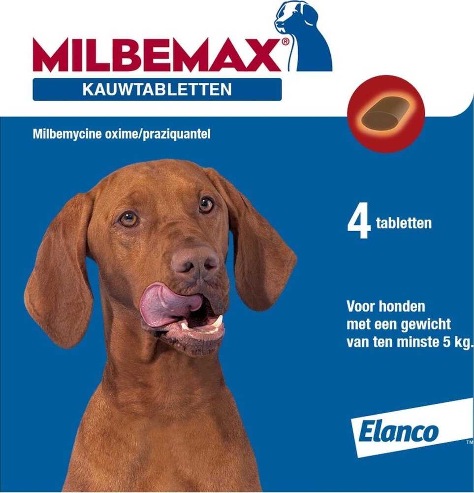 Emax Milbemax Kauwtablet Hond Vanaf 5kg Emax Milbemax Kauwtablet Hond Vanaf 5kg
