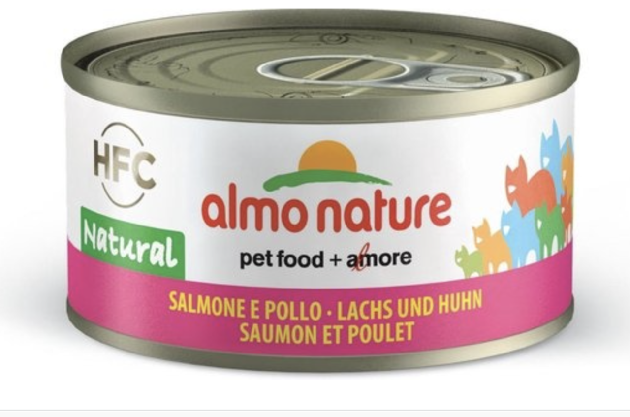 Almo Almo Cat Zalm Met Kip 70gr Almo Almo Cat Zalm Met Kip 70gr
