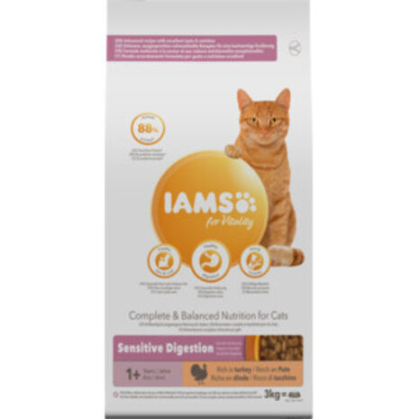 Iams IAMS CAT AD SENS DIGEST TURKEY 3KG