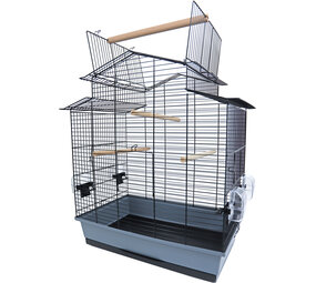 Interzoo Vogelkooi Iza 3 cabrio, zwart/grijs Interzoo Vogelkooi Iza 3 cabrio, zwart/grijs