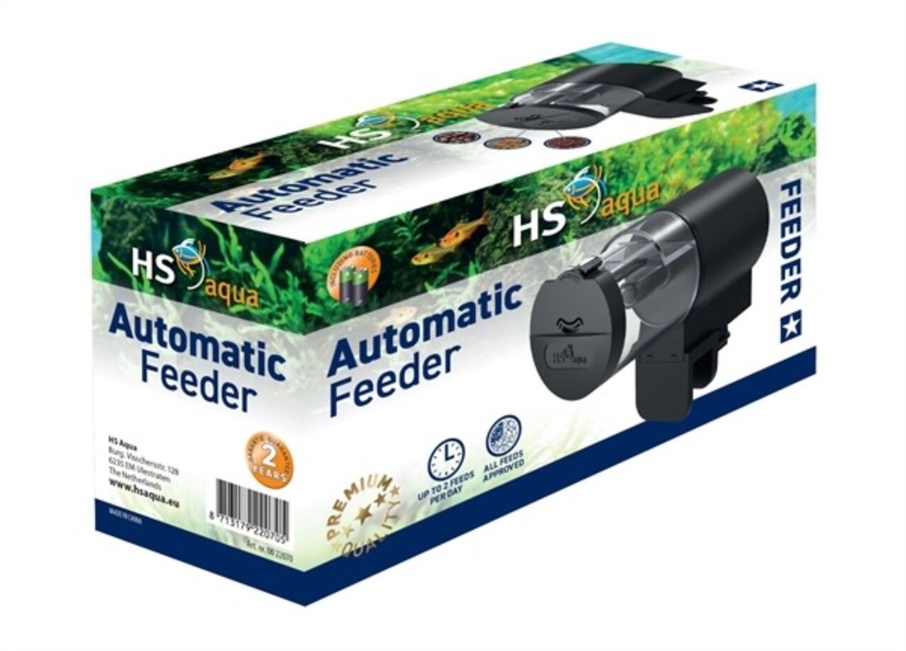 HS Aqua Producten | Alles voor een Gezond & Helder Aquarium HS AQUA Automatic fish feeder Incl. batterijen
