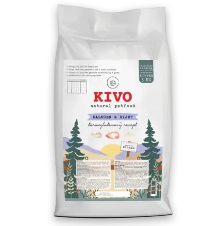 Kivo KIVO KITTEN JUNIOR PREMIUM KALKOEN RIJST 5 KILO Kivo KIVO KITTEN JUNIOR PREMIUM KALKOEN RIJST 5 KILO