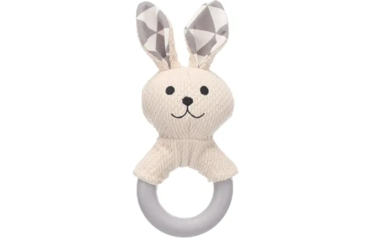 Flamingo FLAMINGO SPEELGOED PUPPY RABBO KONIJN MET RING