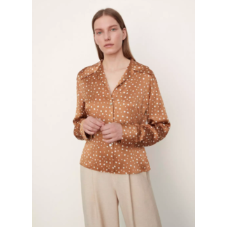 Vince TOSSED DOT FITTED COLLAR BLOUSE