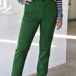 Slim Trousers In Light Wool Green