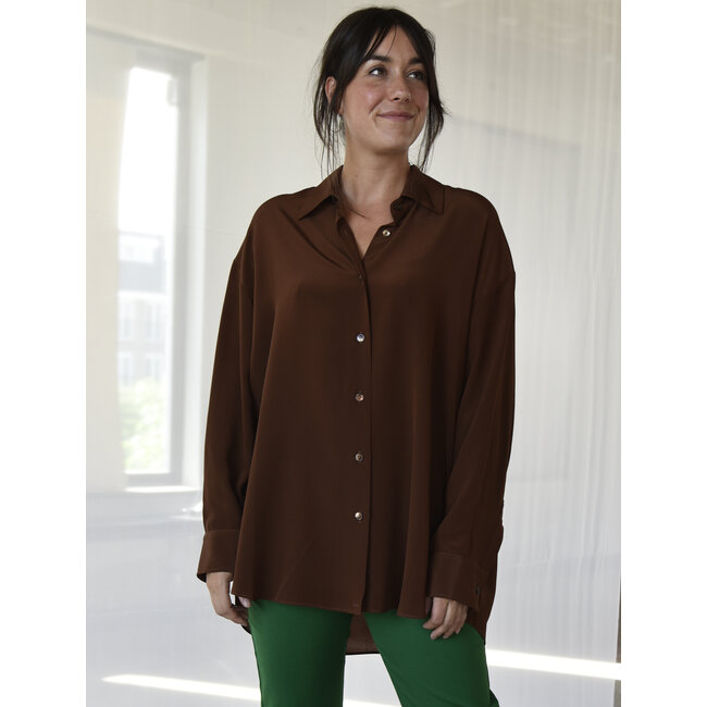 Oversized blouse brown