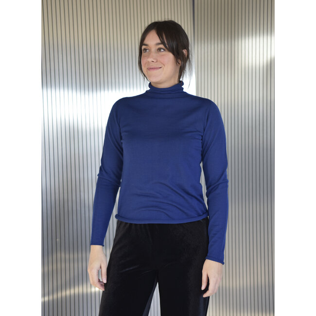 Basic high neck knitwear blue