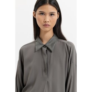 Luisa Cerano Luisa Cerano Blouse in zijdenmix grijs-taupe