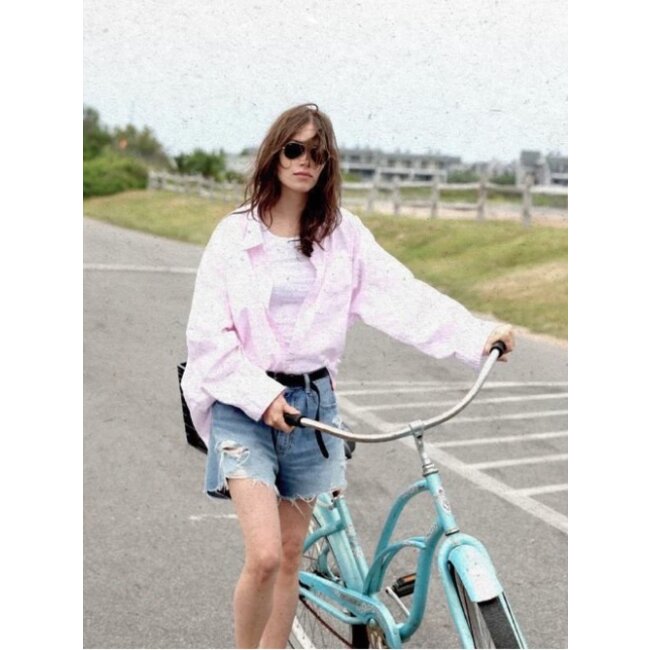 Jeans short destroyed in blauw