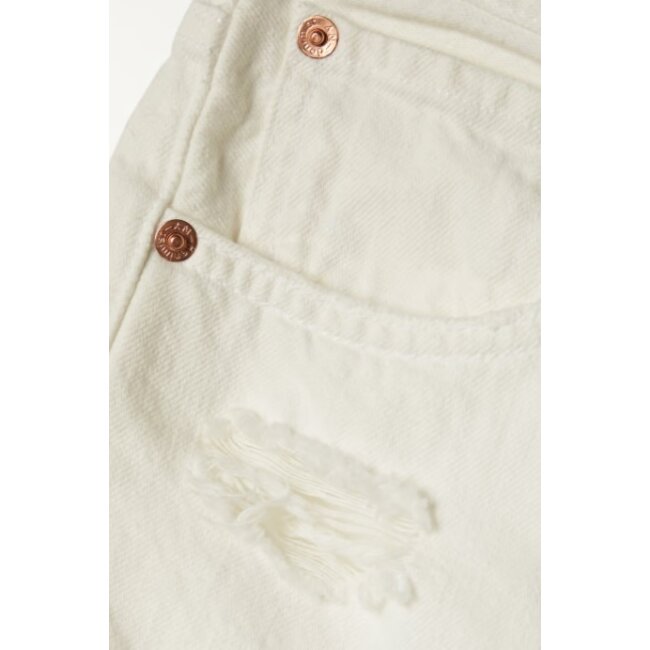 DENIMIST Jeans short destroyed in wit