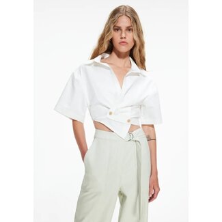 Les Coyotes De Paris Cotton wrap shirt in off white