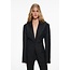 Hourglass linen-blend blazer in black