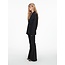 Hourglass linen-blend blazer in black