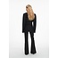 Hourglass linen-blend blazer in black