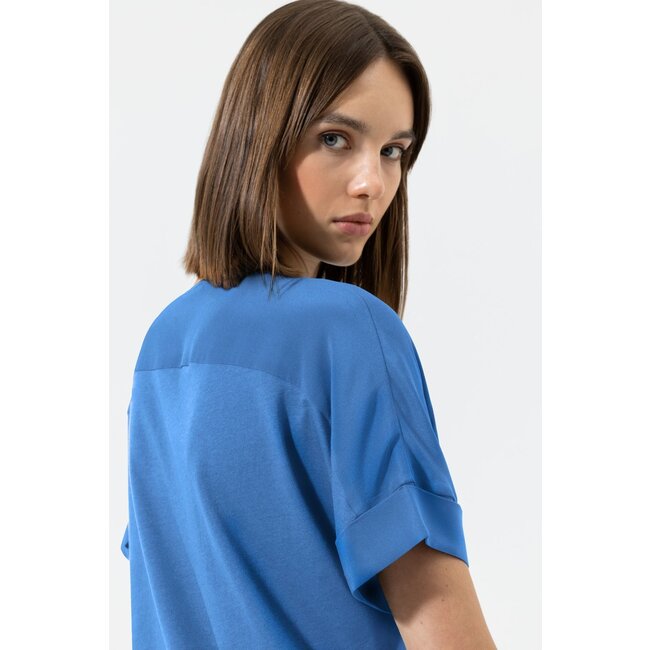 Luisa Cerano V-hals shirt kobalt
