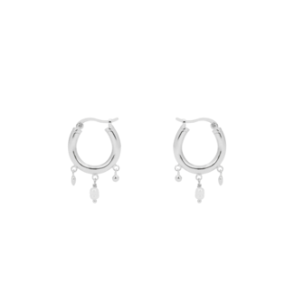 Anna+Nina Anna+Nina Chandelier small hoop earrings silver