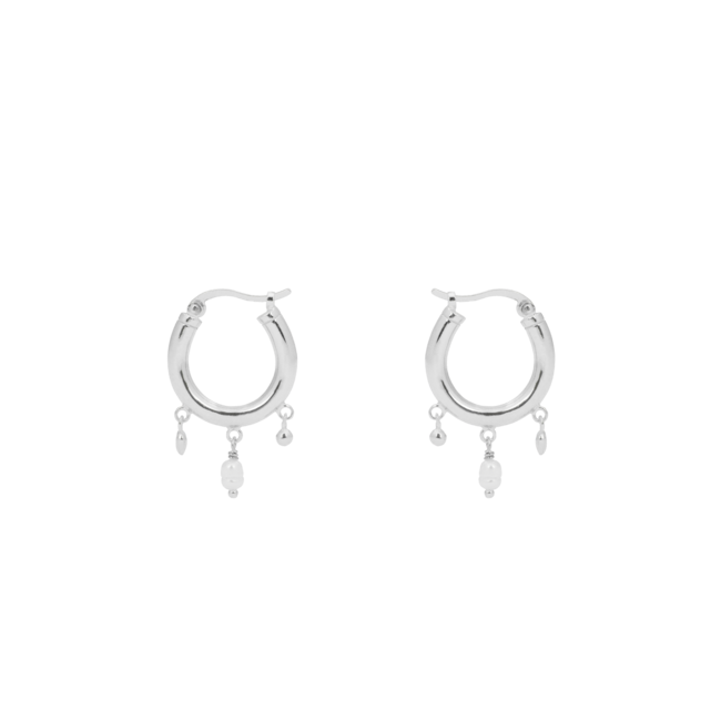 Chandelier small hoop earrings silver