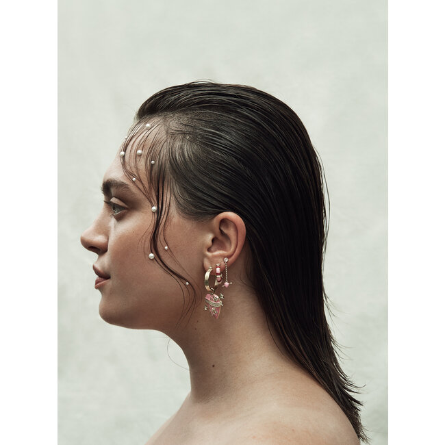 Anna+Nina Poetic Hoop earrings brass goldplated