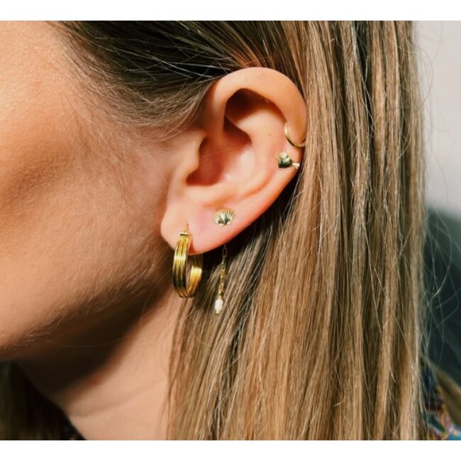 Poetic Hoop earrings brass goldplated