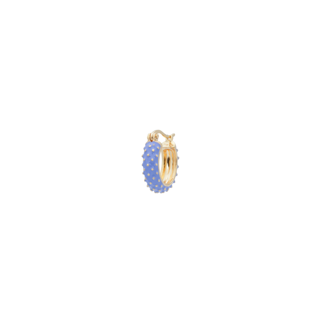 Single aqua ring earring silver goldplated