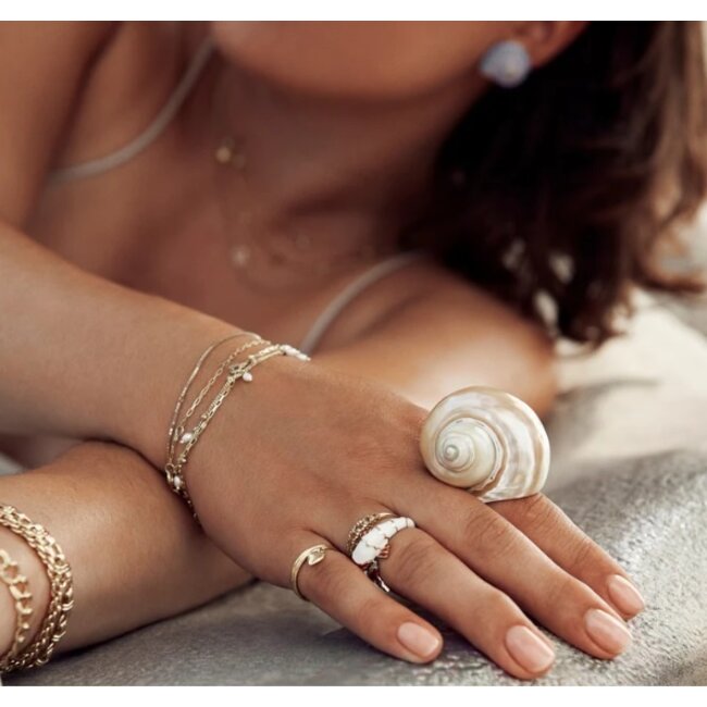 Anna+Nina Brilliant muse pinky ring 15 silver goldplated