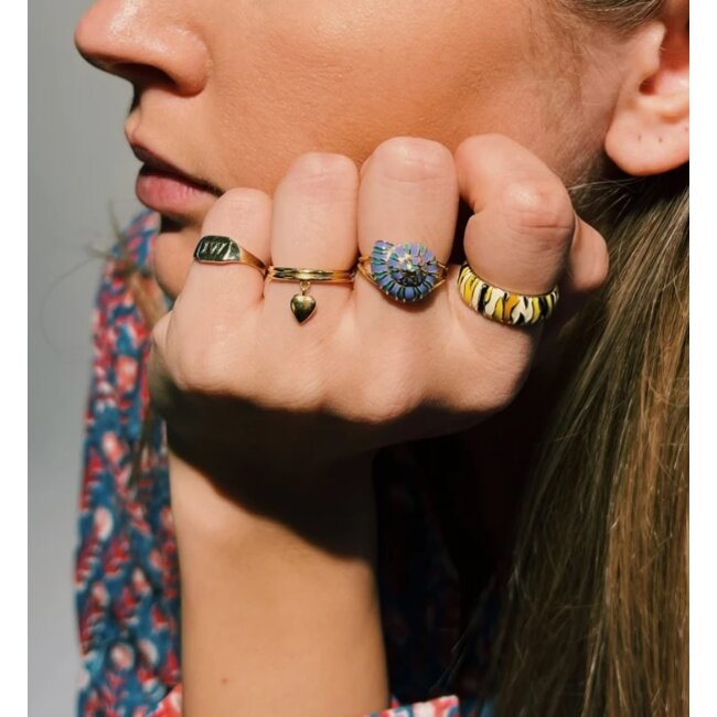 Anna+Nina Brilliant muse pinky ring 15 silver goldplated