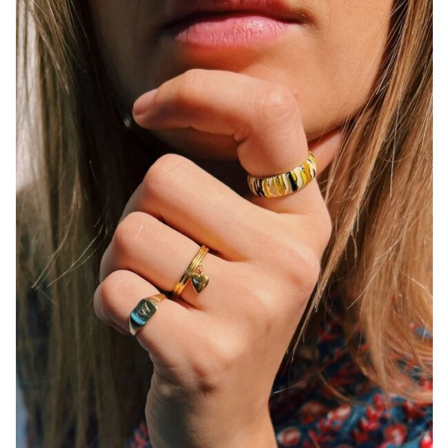 Anna+Nina Brilliant muse pinky ring 15 silver goldplated