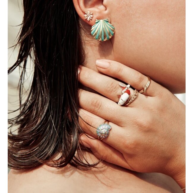 Anna+Nina Brilliant muse pinky ring 15 silver goldplated