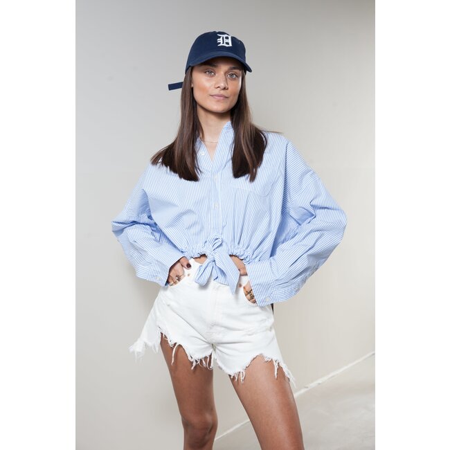 DENIMIST Jeans short destroyed in wit