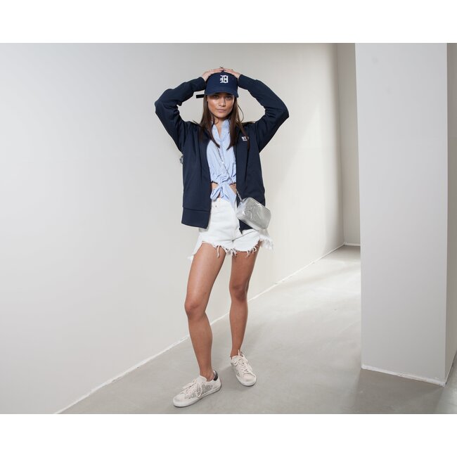 DENIMIST Jeans short destroyed in wit