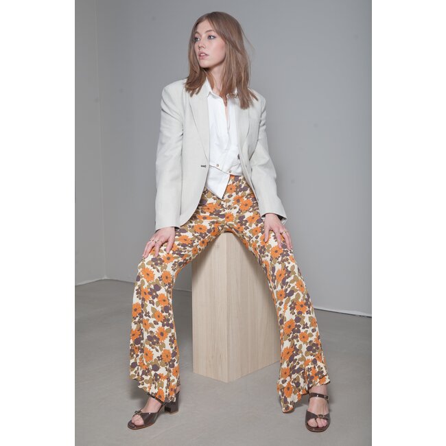 Les Coyotes De Paris Printed flare trousers