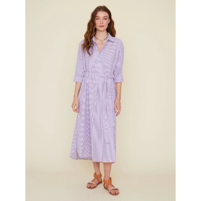 Marlowe dress in Plum stripe