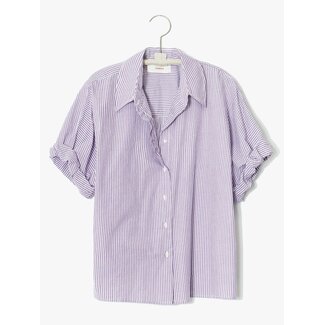 Xirena Xirena Clover Teddy shirt in Plum stripe