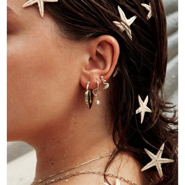 Padlock of love hoop earrings brass goldplated