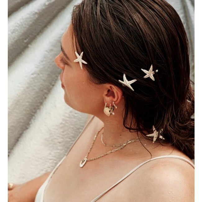 Anna+Nina Padlock of love hoop earrings brass goldplated