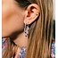 Wavy lavender hoop earrings silver goldplated