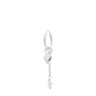 Anna + Nina Anna+Nina Single sea pearl ring earring silver