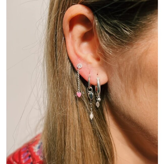 Single sea pearl ring earring silver