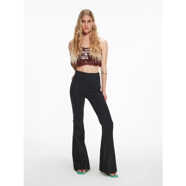 Flared trousers in black