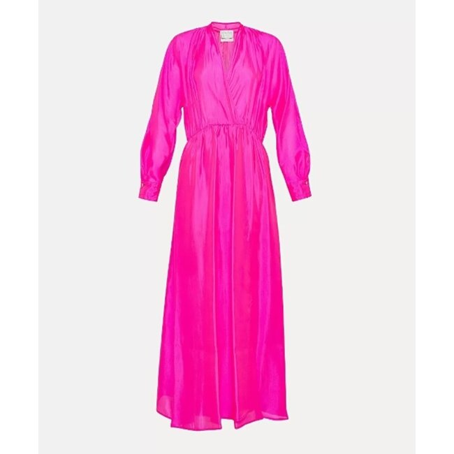 Forte_Forte Jurk zijde magenta