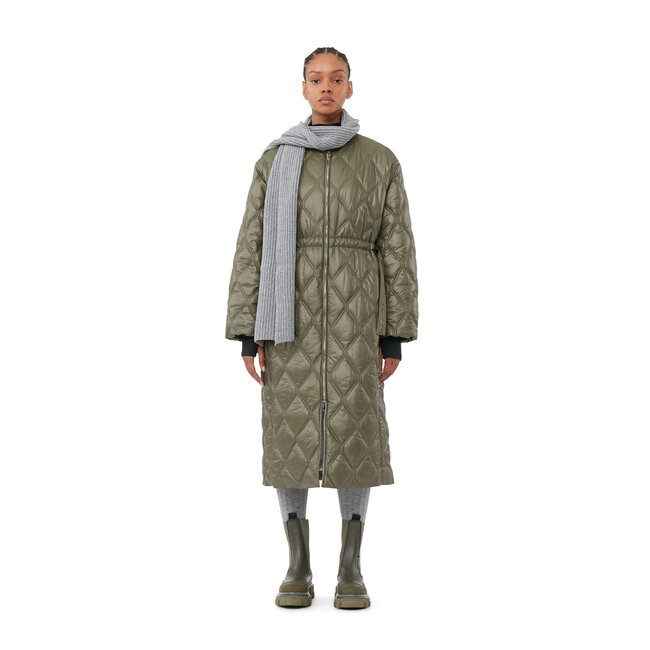 Shiny Quilt Long Coat GANNI