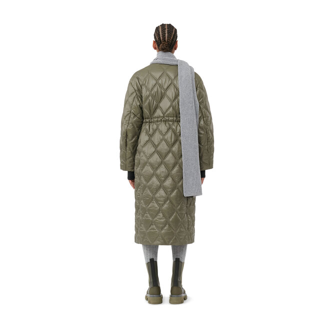 Shiny Quilt Long Coat GANNI