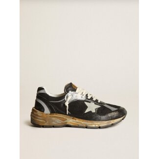 Golden Goose Golden Goose Running Dad in black mesh and nappa with ice-colored star